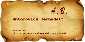 Antonovics Bernadett névjegykártya