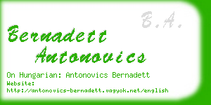 bernadett antonovics business card